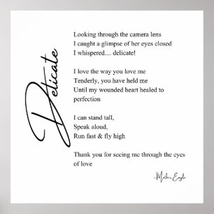 Poème Poème Poésie Poésie Mur Art Poster Décor