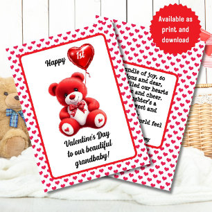 Poème pour carte d'ours en peluche de la Saint-Val