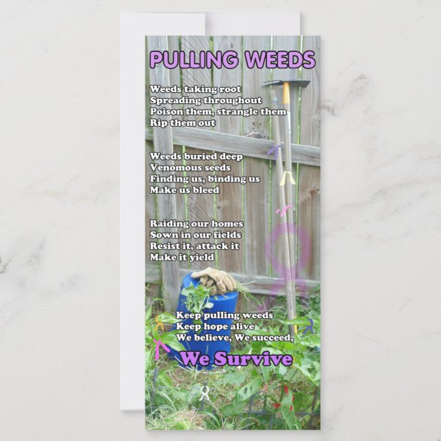 Poème Pulling Weeds (Devant)