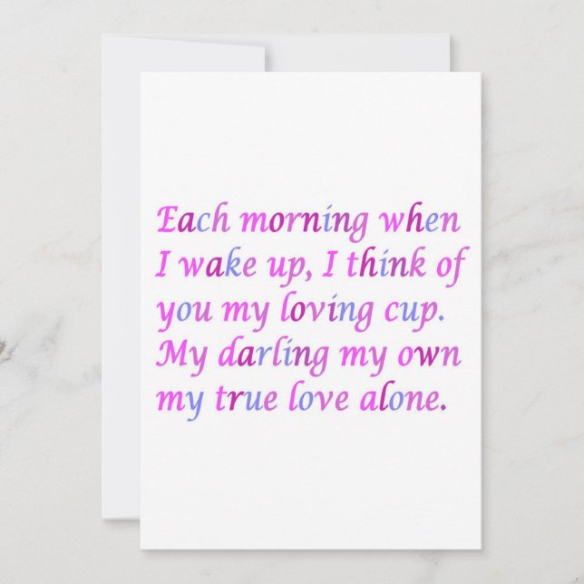 Poème romantique pour votre véritable amour couleu (Devant)