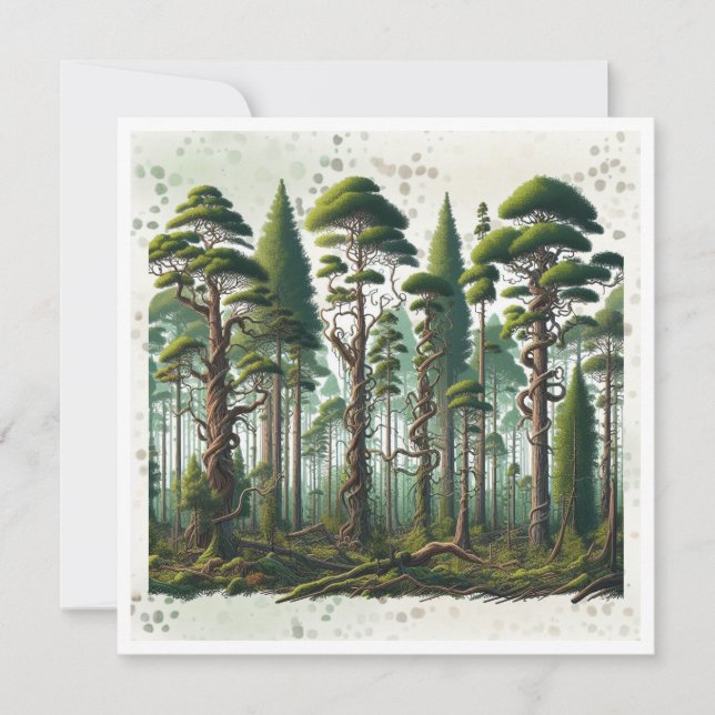 Poème sur la perspective de la forêt d'arbres (Devant)