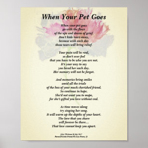 Poème : "When Your Pet Goes" (Femme) Poster (Matte