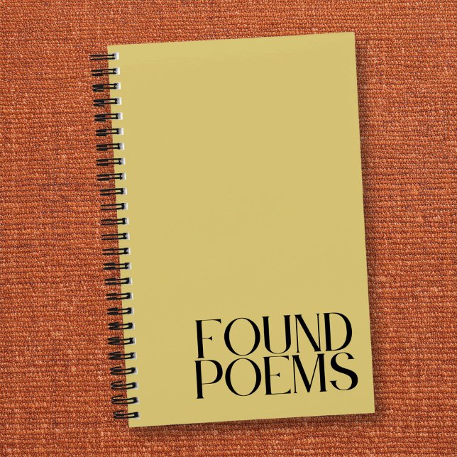 Poèmes trouvés Élégant Journal esthétique Vintage (Record your found poems in this yellow vintage aesthetic poetry journal.)
