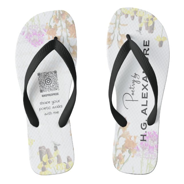 “Poésie Peinte Douce” – Tongs (Semelle)