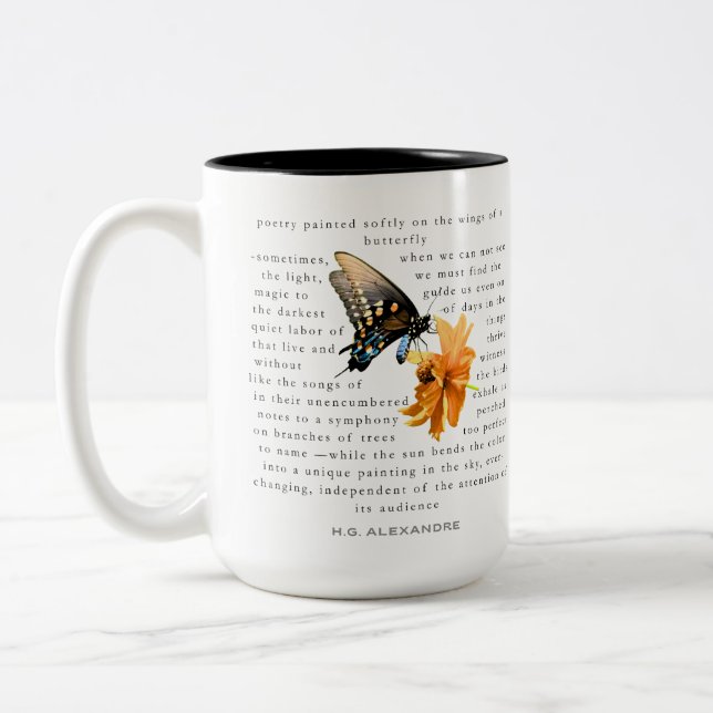 “Poésie peinte doucement” – Mug par H.G. Alexandre (Gauche)