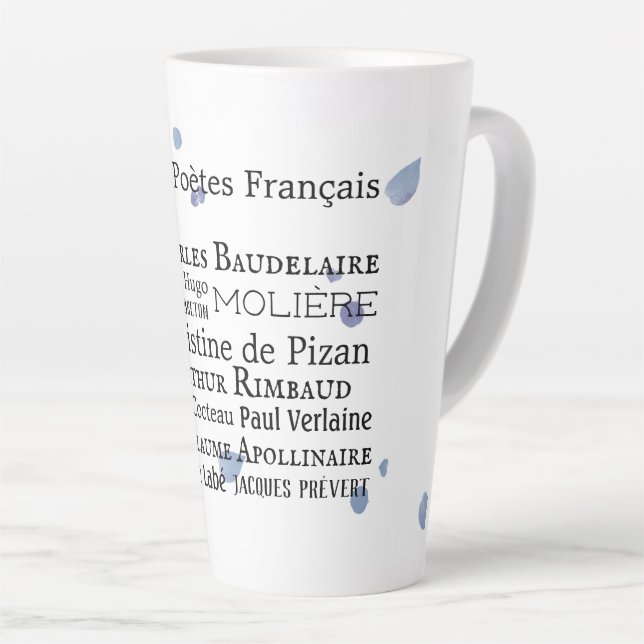 Poètes français Latte Mug (Angle droit)