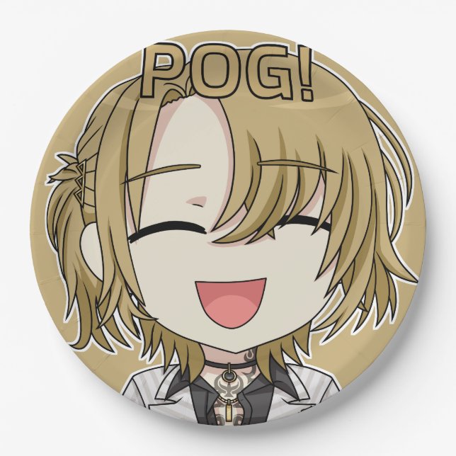 Pog ! Assiettes en papier Chibi - Fanart de Luca K (Devant)