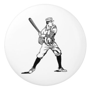 Poignée de bouton de baseball vintage Sporty