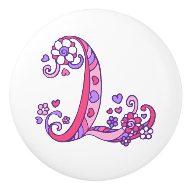 Poignée de la lettre décorative L monogrammée (Devant)