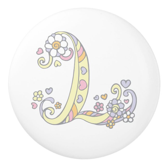 Poignée de la lettre décorative L monogrammée (Devant)