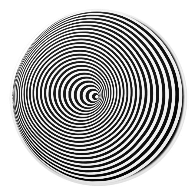 Poignée de meuble à bouton de porte Illusion Noir  (Devant)