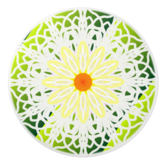Poignée de meuble à motif de marguerite