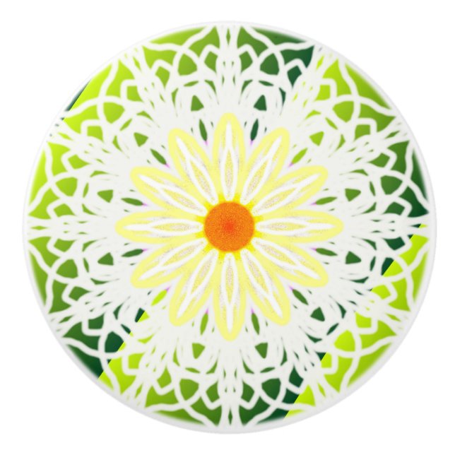 Poignée de meuble à motif de marguerite (Devant)