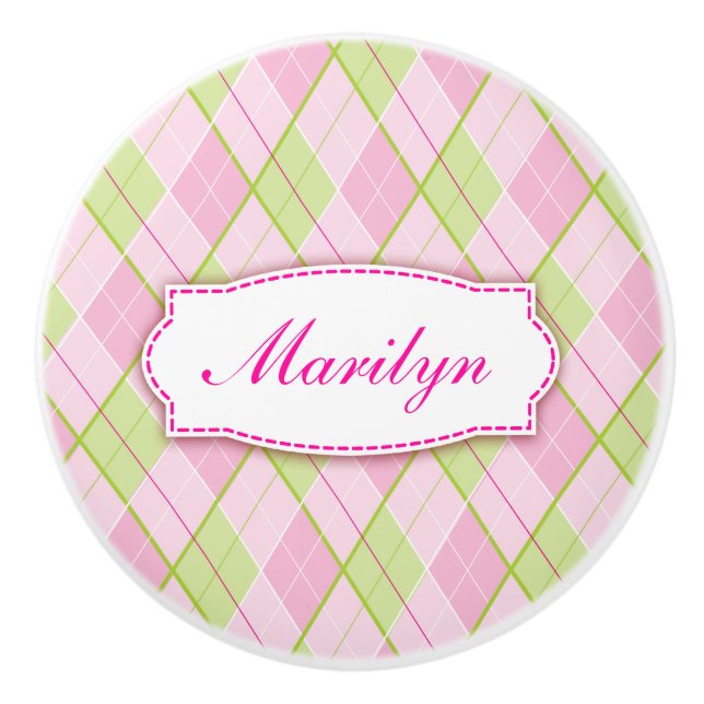 Poignée de poignée en plaid à motif diamant de sty (Devant)