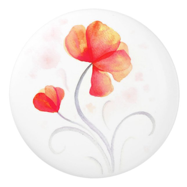 Poignée de porte en art de fleurs sauvages gris or (Devant)