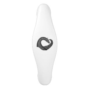 Poignée De Porte En Céramique Dragon de coeur noir sur blanc