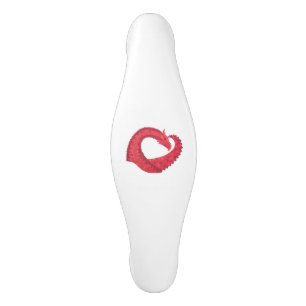Poignée De Porte En Céramique Dragon de coeur rouge en blanc