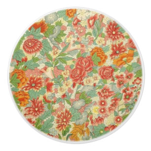 Poignée de porte en céramique florale faite sur