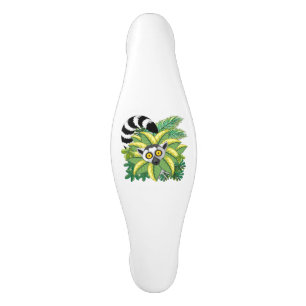 Poignée De Porte En Céramique Lémuriens de Madagascar dans une jungle exotique