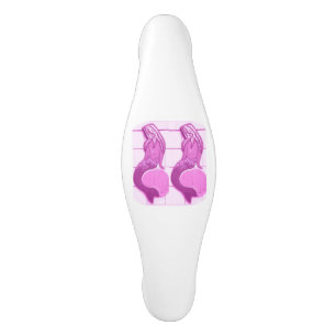 Poignée De Porte En Céramique sirène rose jumelle