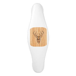 Poignée De Porte En Céramique Trophée de la Tête de Cerf Blanc Style grain de bo