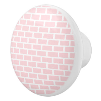 Poignée de porte rose et blanche à rayures carrée