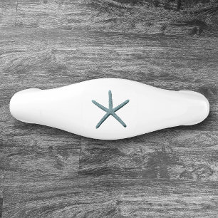 Poignée De Tiroir En Céramique Étoiles de mer bleues de doigt