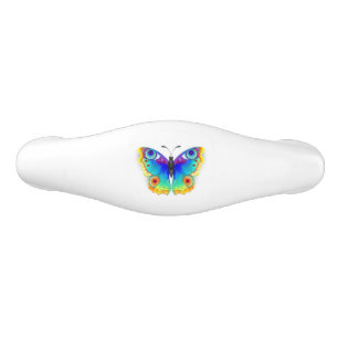 Poignée De Tiroir En Céramique Papillon Arc-en-ciel Paon Œil