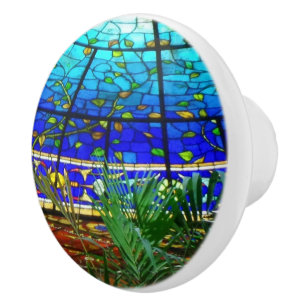 Poignée de tiroir en verre coloré