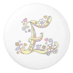 Poignée E monogramme de lettre décorative