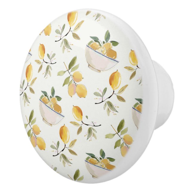 Poignée en céramique à motif de citron de style ca (Droite)