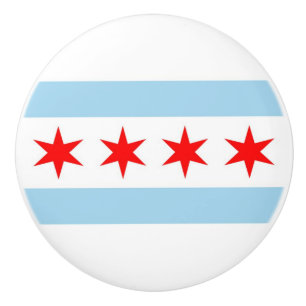 Poignée en céramique avec drapeau de Chicago City,