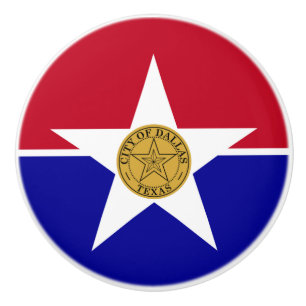 Poignée en céramique avec drapeau de Dallas, États