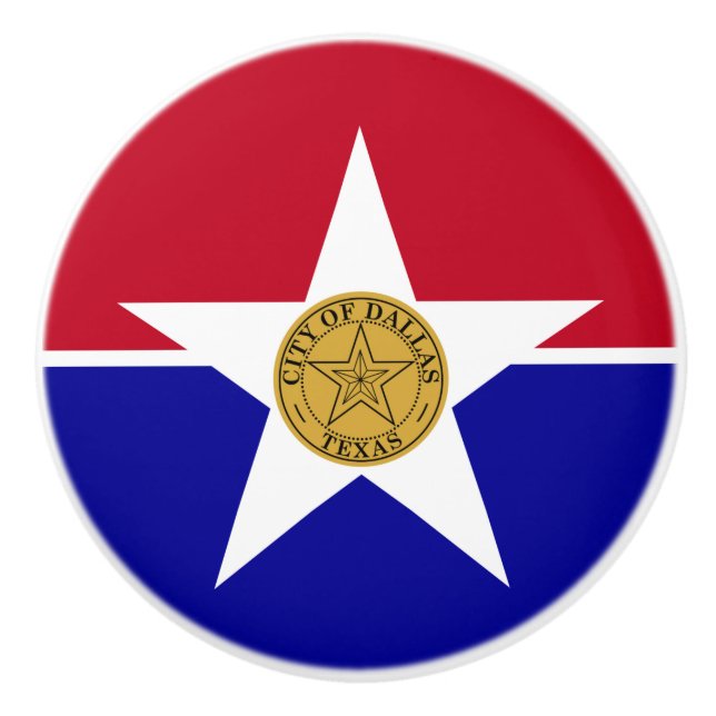 Poignée en céramique avec drapeau de Dallas, USA (Devant)