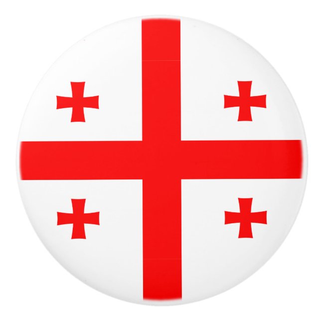 Poignée en céramique avec drapeau de Géorgie (Devant)