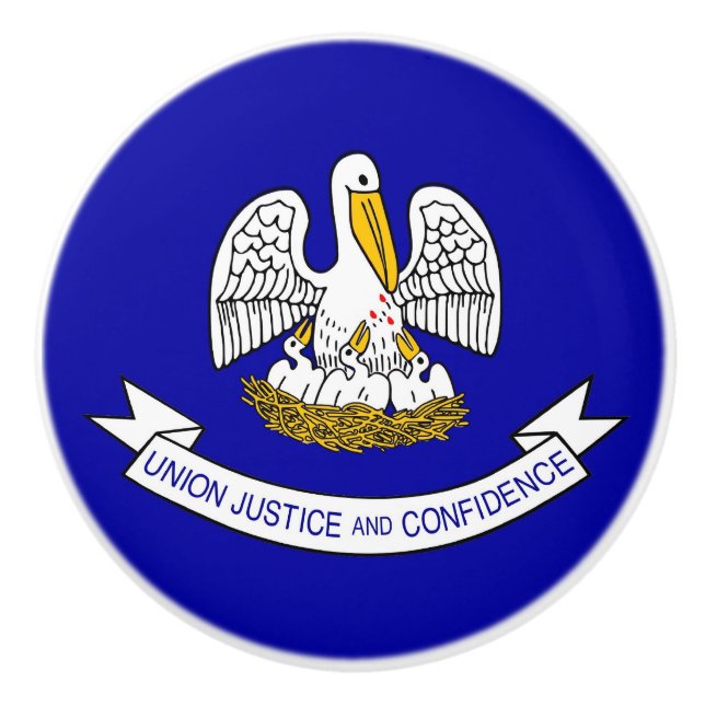 Poignée en céramique avec drapeau de Louisiane, US (Devant)