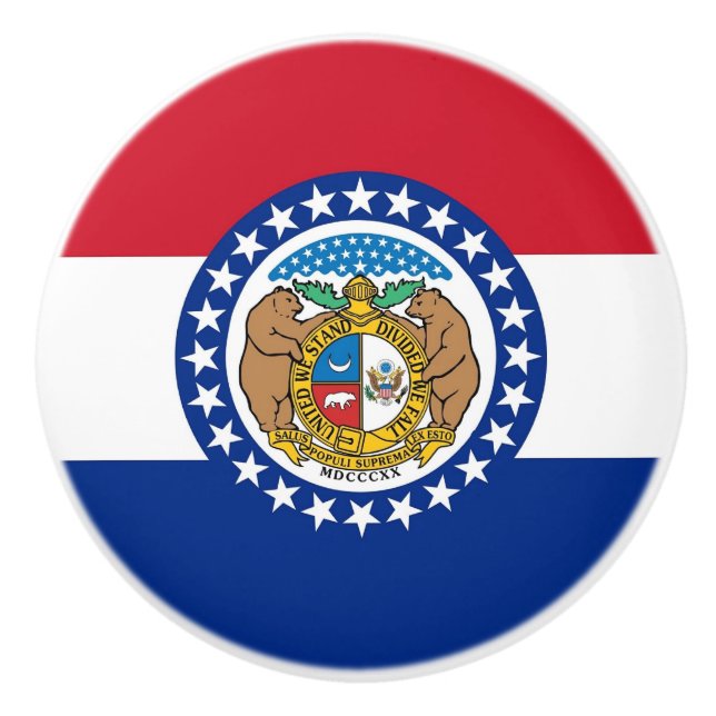 Poignée en céramique avec drapeau de Missouri, USA (Devant)