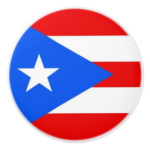 Poignée en céramique avec drapeau de Porto Rico, U