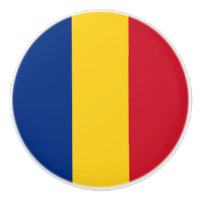 Poignée en céramique avec drapeau de Roumanie