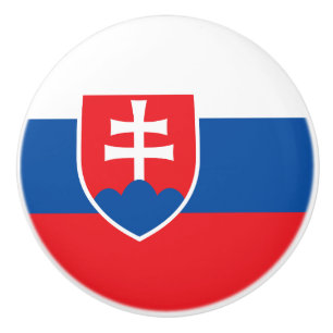 Poignée en céramique avec drapeau de Slovaquie