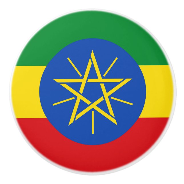 Poignée en céramique avec drapeau d'Ethiopie (Devant)