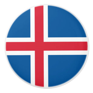 Poignée en céramique avec drapeau d'Islande