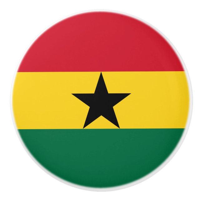 Poignée en céramique avec drapeau du Ghana (Devant)