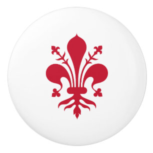 Poignée en céramique avec le drapeau de Florence,