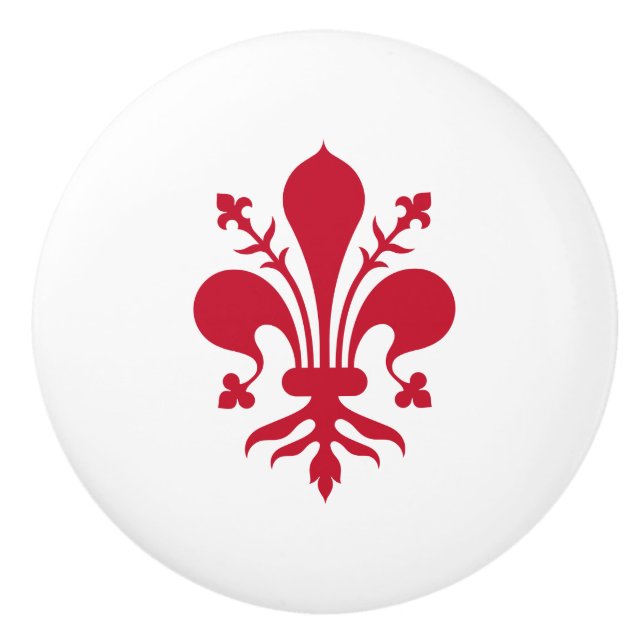 Poignée en céramique avec le drapeau de Florence,  (Devant)