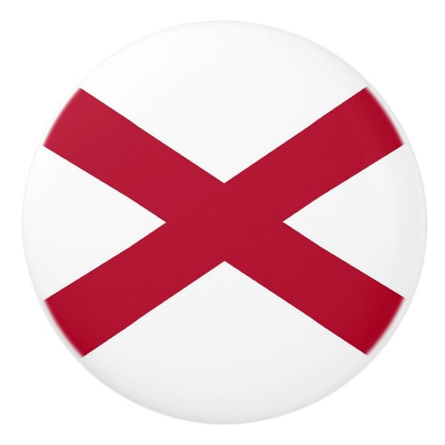 Poignée en céramique avec le drapeau de l'Alabama, (Devant)