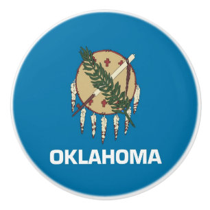 Poignée en céramique avec le drapeau de l'Oklahoma