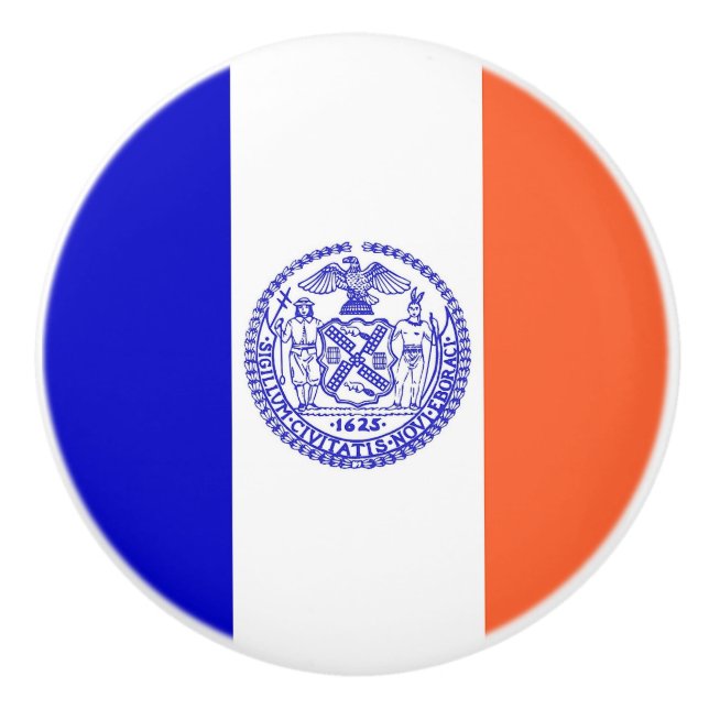 Poignée en céramique avec le drapeau de New York C (Devant)
