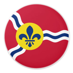 Poignée en céramique avec le drapeau de St. Louis,