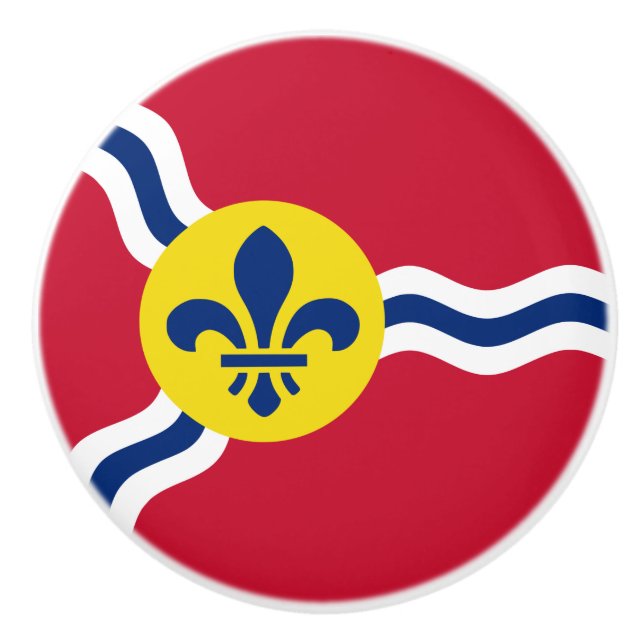 Poignée en céramique avec le drapeau de St. Louis, (Devant)